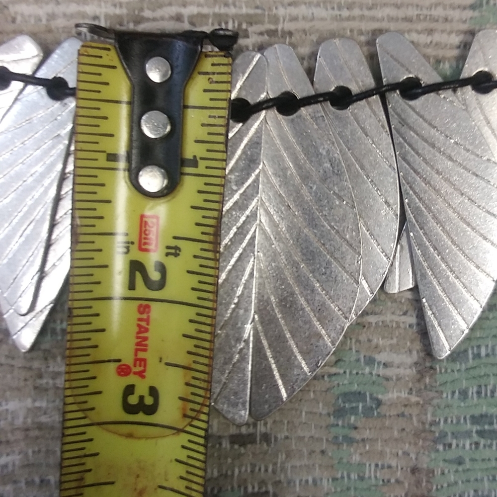 Silver Leaf Like Statement Necklace - image 6